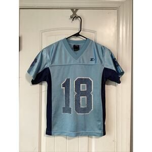 Vintage North Carolina Tar Heels Youth S Starter Blue Football Jersey #18